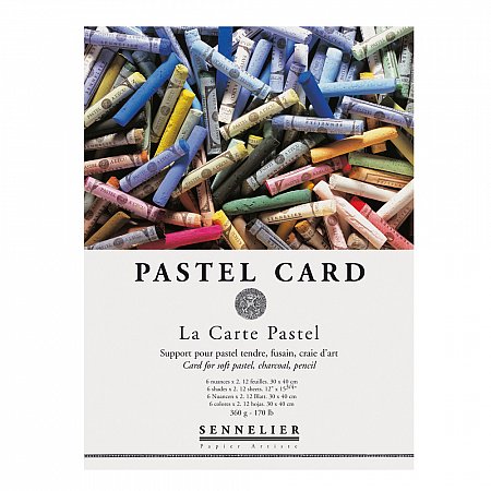 Sennelier Pastel Card, block, 360g, 12ark, 6x2 nyanser - 30x40cm
