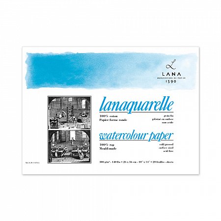 Lanaquarelle, Grain Fin (CP) 300g 20 ark hellim - 23x31cm