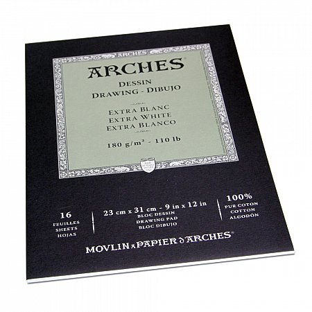 Arches Drawing pad 180g 16 sheets Extra White - 26x36cm
