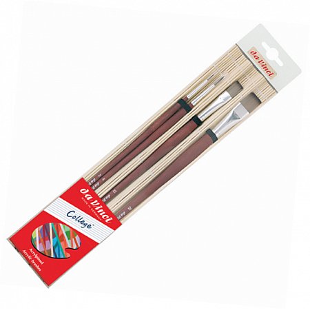 Da Vinci College set with 4 brushes + bamboo mat