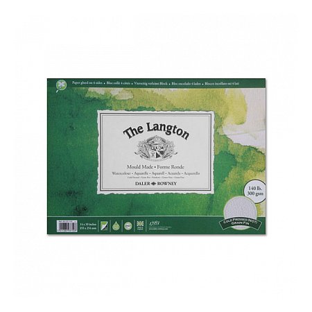 Langton, 300g, NOT (Cold Pressed), 12 ark hellim - 254x178mm